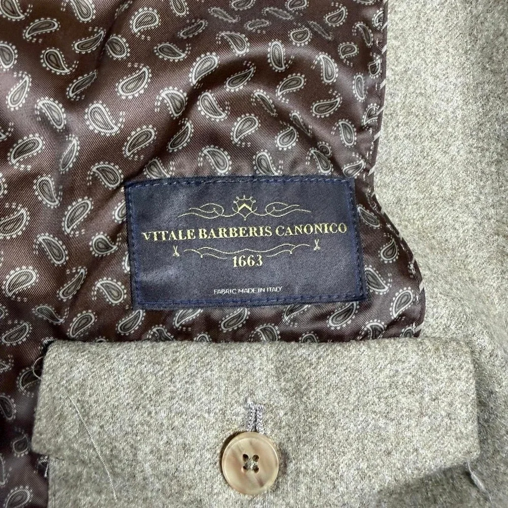 Joseph Abboud Beige Italian Wool Paisley Lined Sport Coat Size 46R